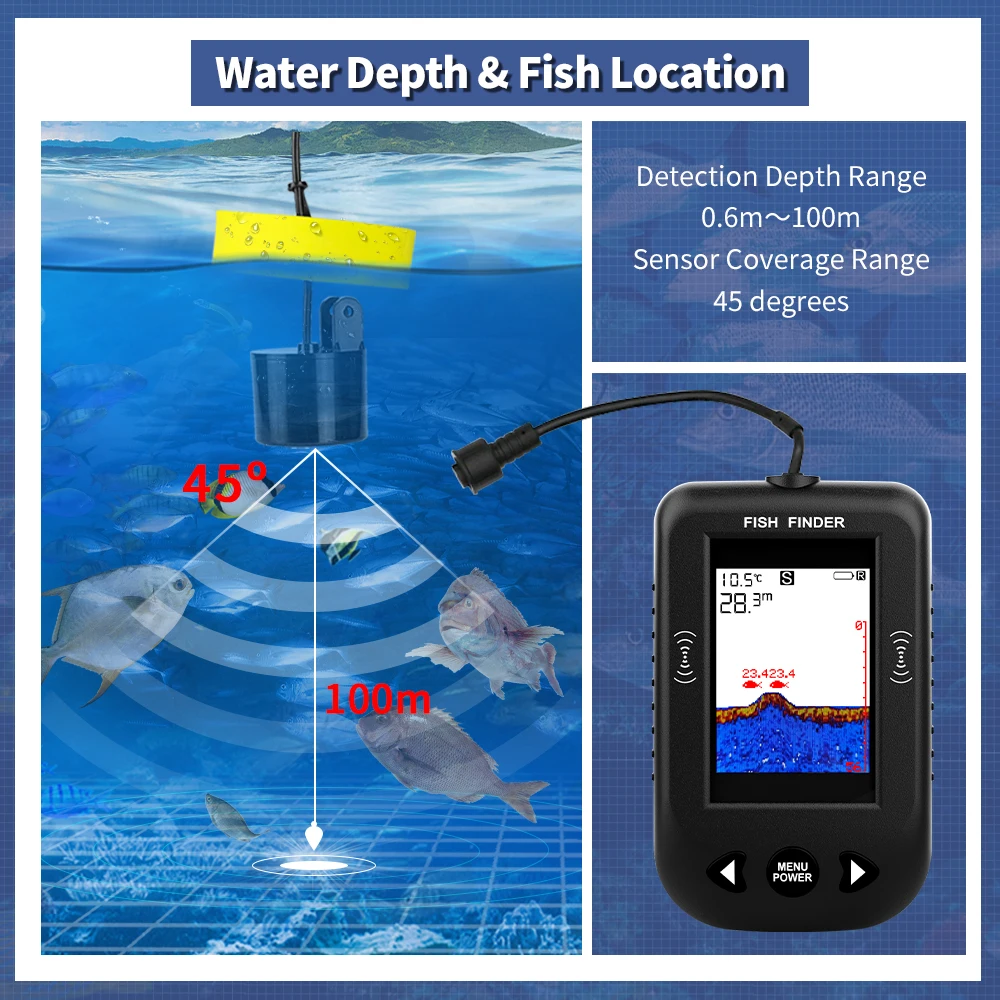 Erchang XF03 Fish Finders 45 D - Fish Finder Transducer review and price